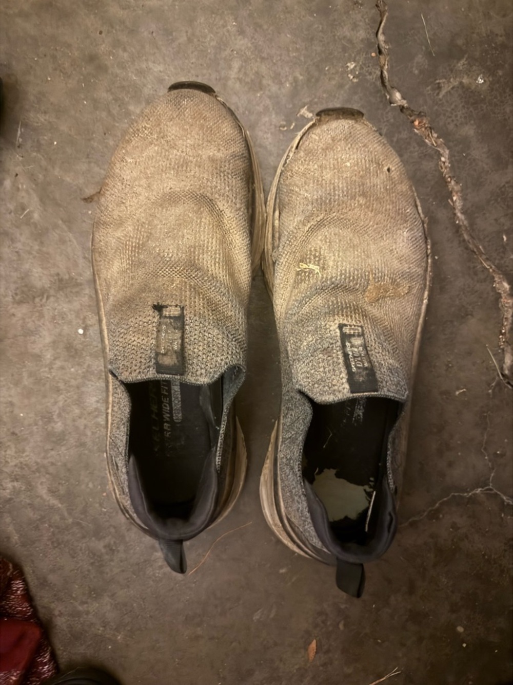 Well worn farm shoes